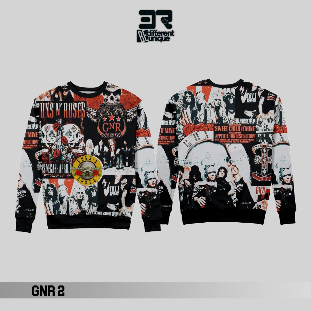 Sweater Crewneck Sweatshirt Family Couple Keluarga Dewasa Anak Unisex 3R Motif Musik Band Classic G 