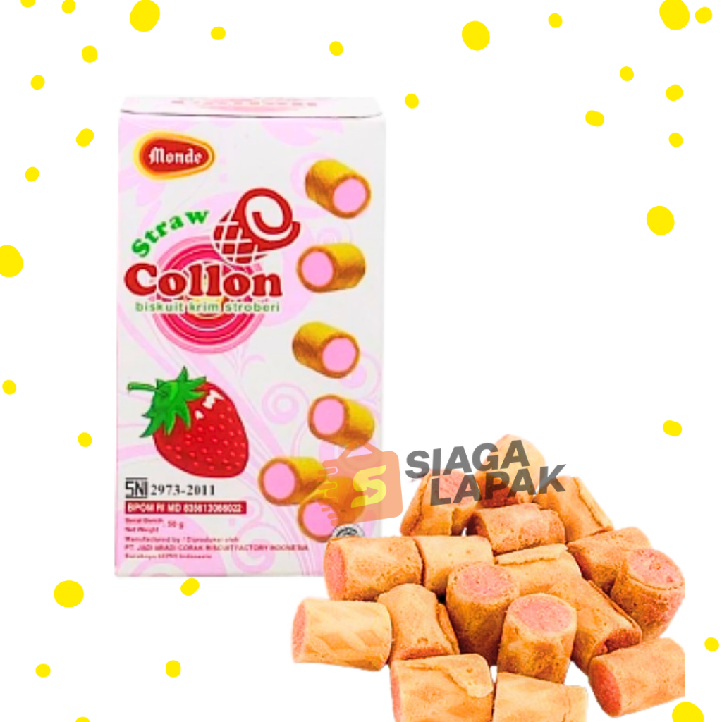 Monde Collon All Varian 50gr Biskuit Krim Coklat Stroberi Vanila