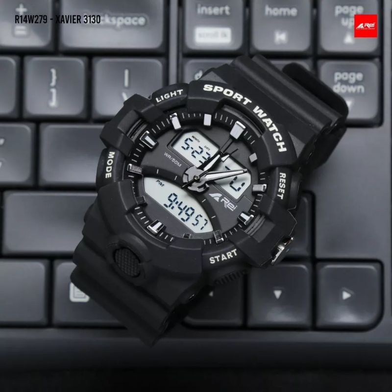 Jam Tangan Digital Analog Pria XAVIER BLK AREI OUTDOORGEAR - WATCH REI PRIA ANTI AIR XAVIER BLK - Ja