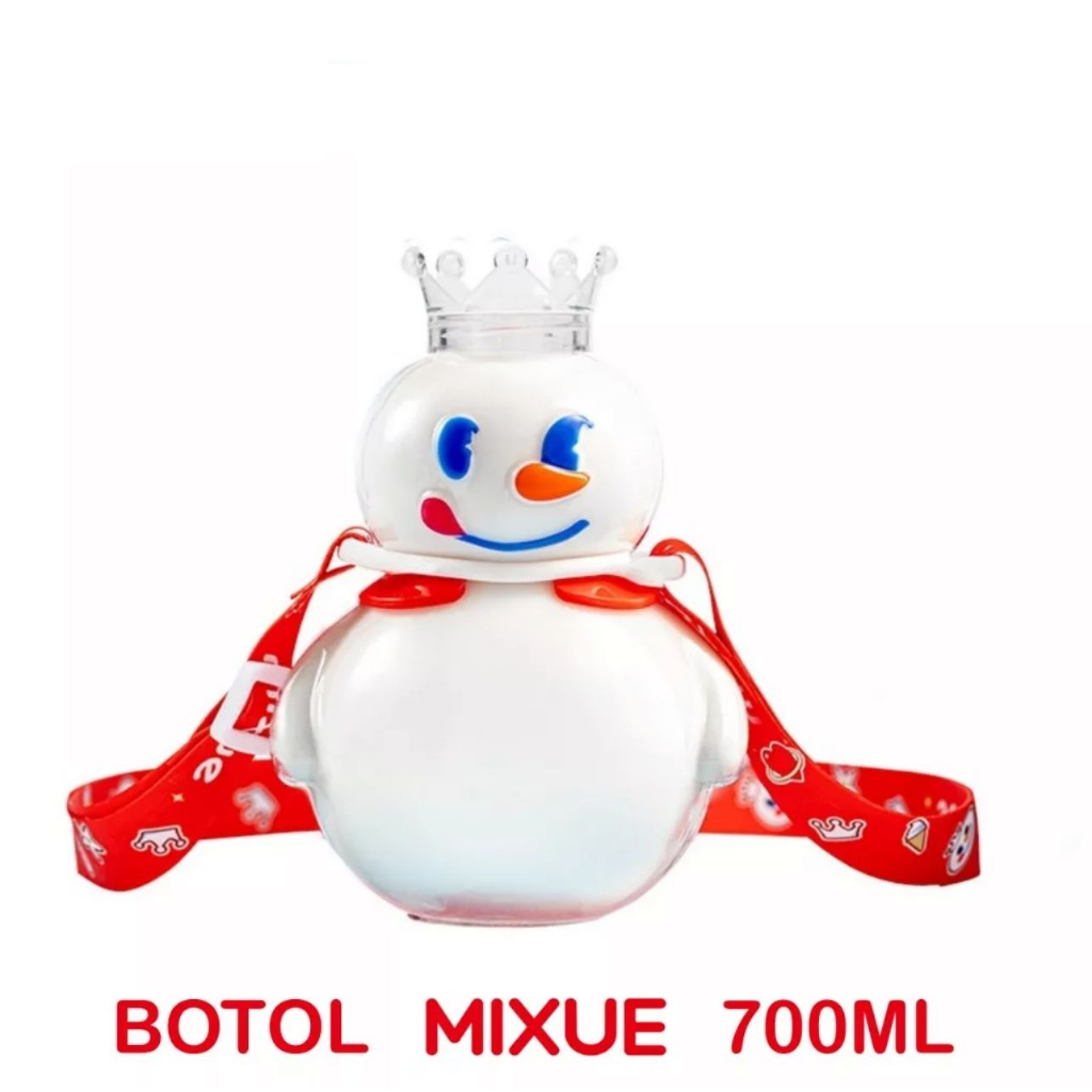 Botol Minum MIXUE SNOW KING 700 ML Tumbler Viral Tempat Minum White_Cell