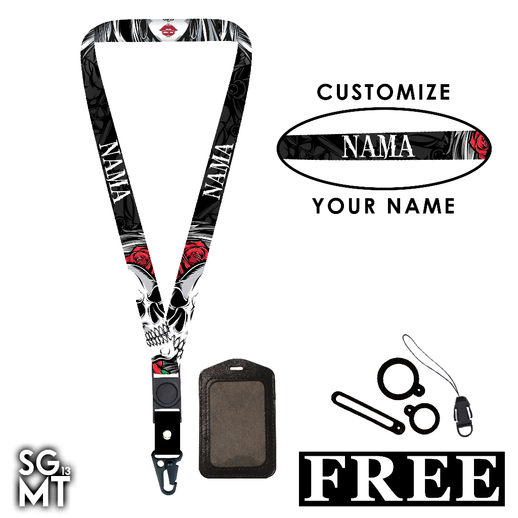 BISA SATUAN Lanyard Custom Nama Printing Full 2 Sisi Ukuran 2cm Satuan Murah Bisa Request Nama Design 4