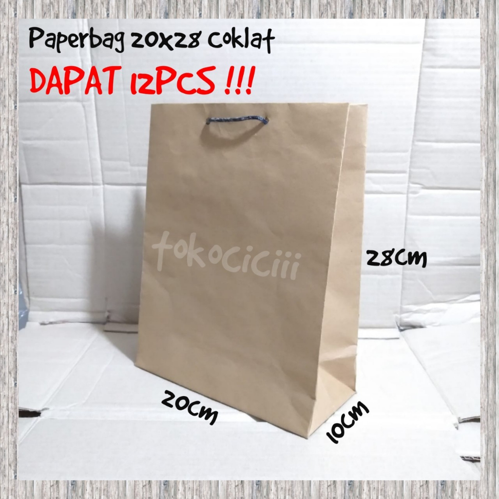 

Isi 12pc Paperbag 20 x 28 polos lusinan /tas kertas motif batik 20 x 28 /tas kertas batik / paperbag