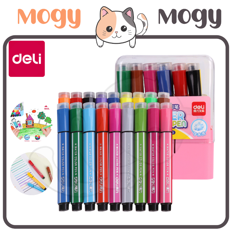 MOGYMOGY DELI017Spidol Warna Sekolah 12/18/24/36 Warna Tinta dapat dicuci