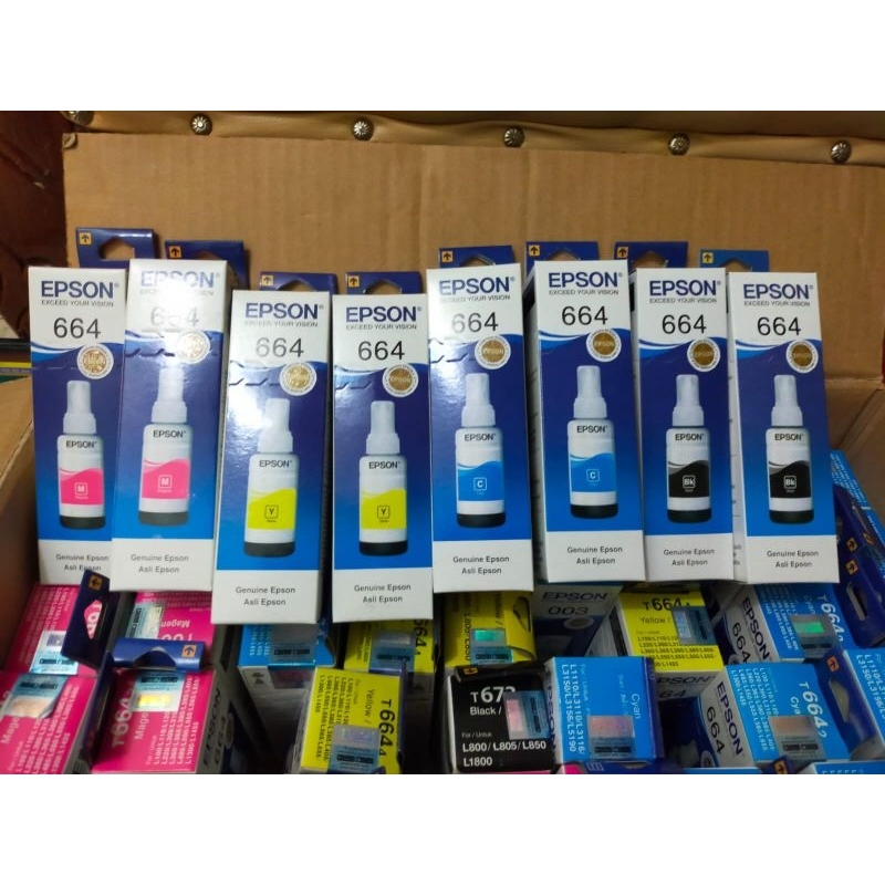 TINTA EPSON 664 L100 L110 L111 L120 L130 L132 L200 L210 L211 L220 L222 L300 L301 L310 L350 L351 L353 L355 L356 L358 L360 L362 L365 L366 L375 L455 L456 L475 L550 L551 L555 L556 L558 L565 L575 L566 L655 L800 L805 L810 L850 L1300 L1800