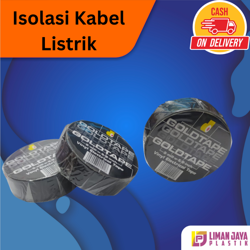 Isolasi Kabel Listrik Kecil PVC Hitam Merk Goldtape Mini / Lem Listrik Kecil
