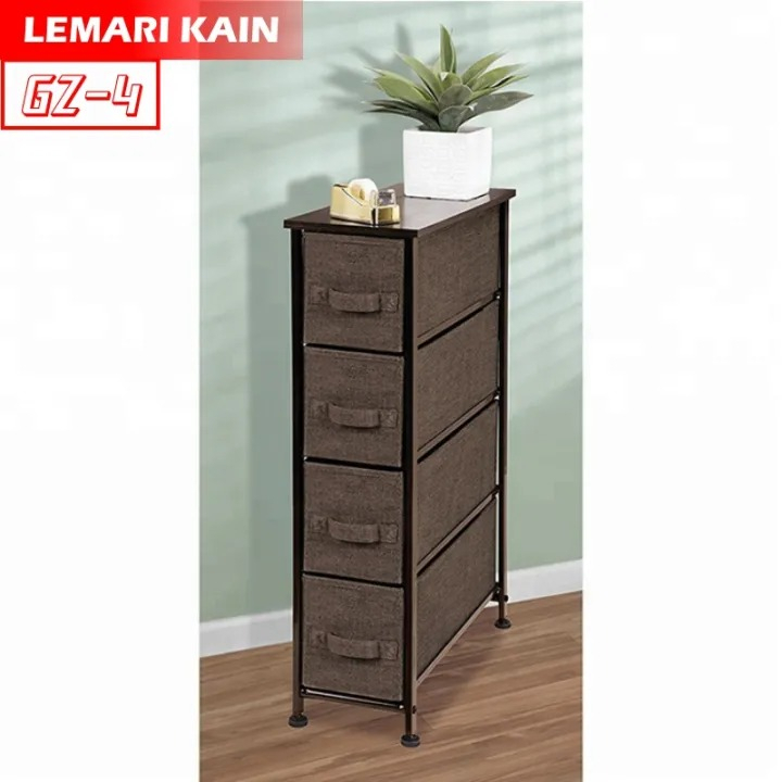 PROMO GZ-2 Lemari Kain Lemari Portable Lemari Kain Linen Rak Penyimpanan Laci Lemari Aesthetic 4 Laci Minimalis Rak Penyimpanan Lemari Linen Minimalis Lemari Kabinet