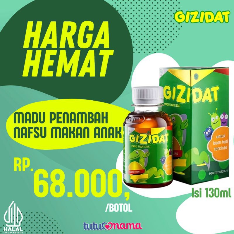 

Madu GIZIDAT - Palangkaraya - 130 ml - Madu Anak Penambah Nafsu Makan dan Metabolisme Anak Halal BPOM