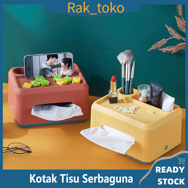 Kotak Tisu Serbaguna Multifungsi Kotak Penyimpanan  Make Up Organizer Meja