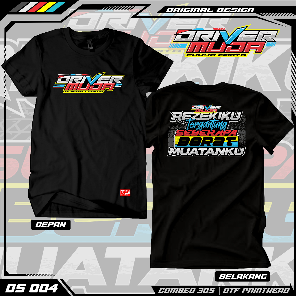 Kaos driver muda One street apparell Baju kaos truk oleng driver muda Kaos katun sopir truk terbaru
