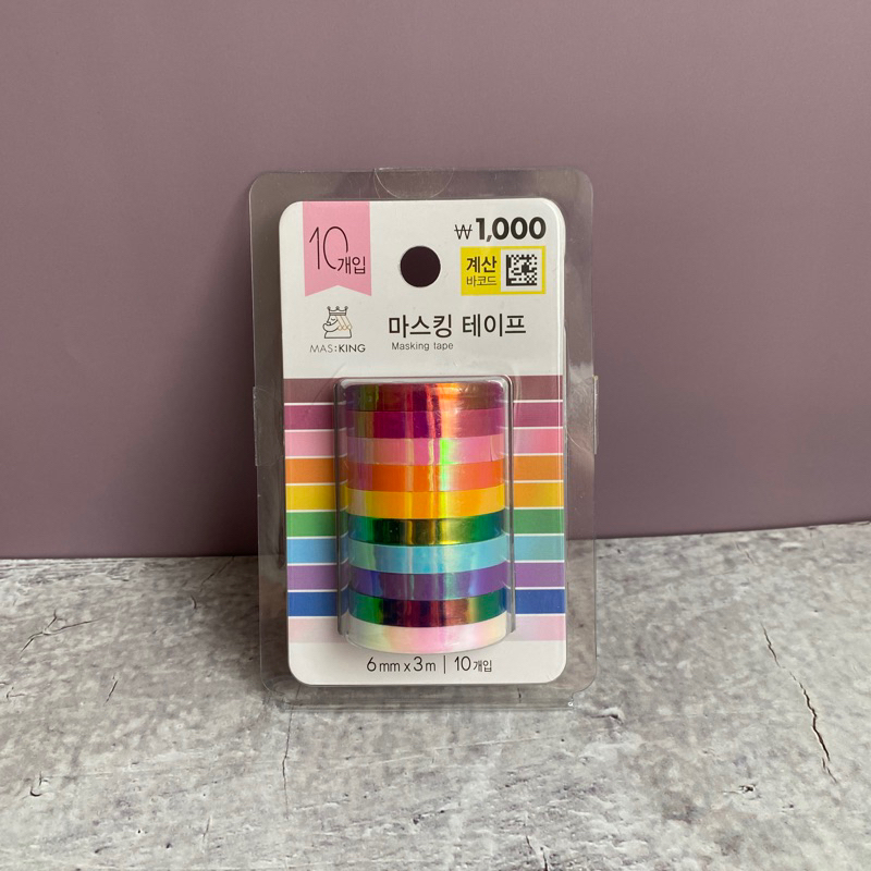 

Daiso Masking Washi Tape Rainbow Glossy Metalik Korea