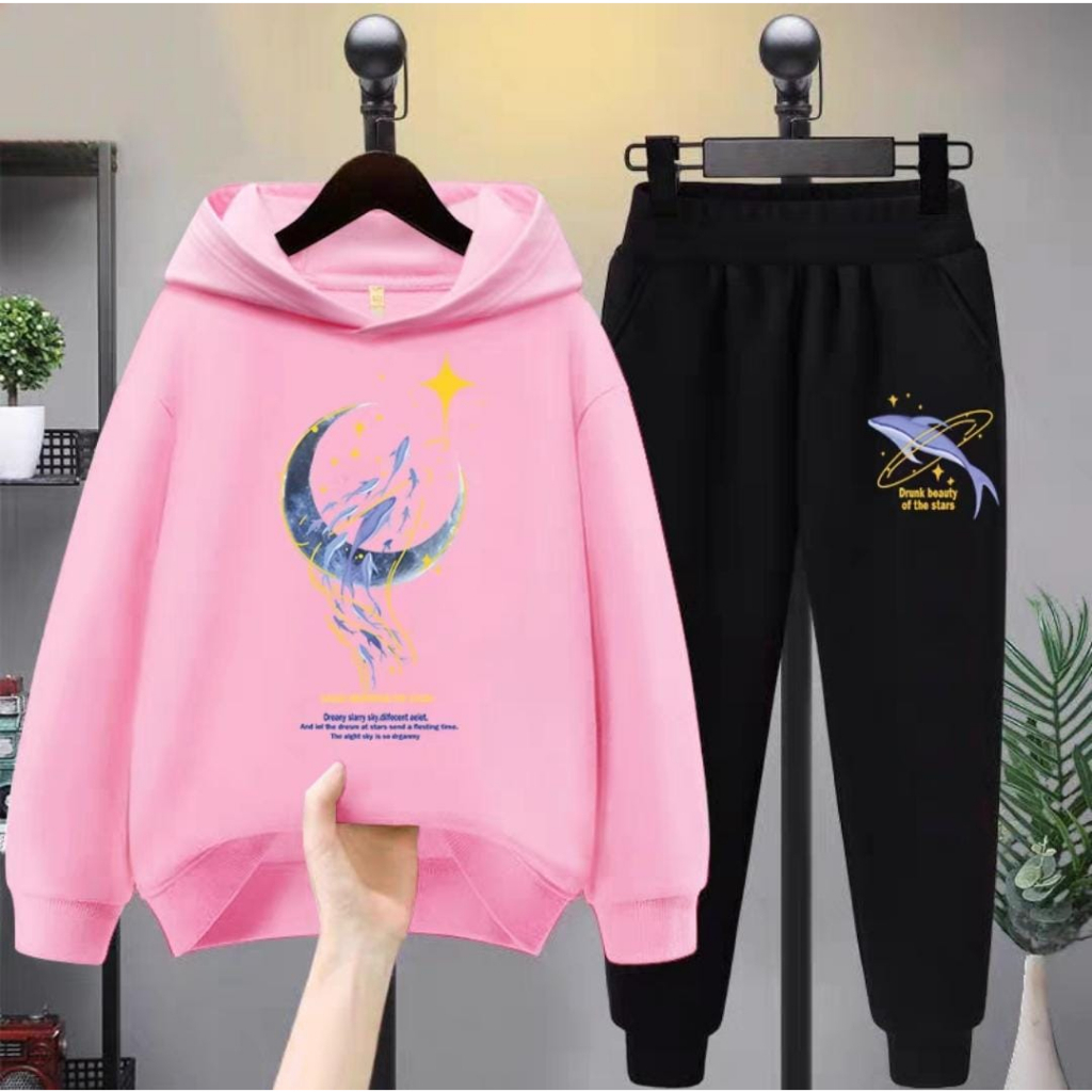 PAKAIAN ANAK ANAK 1 SET CELANA DAN SWEATER DOLPHIN