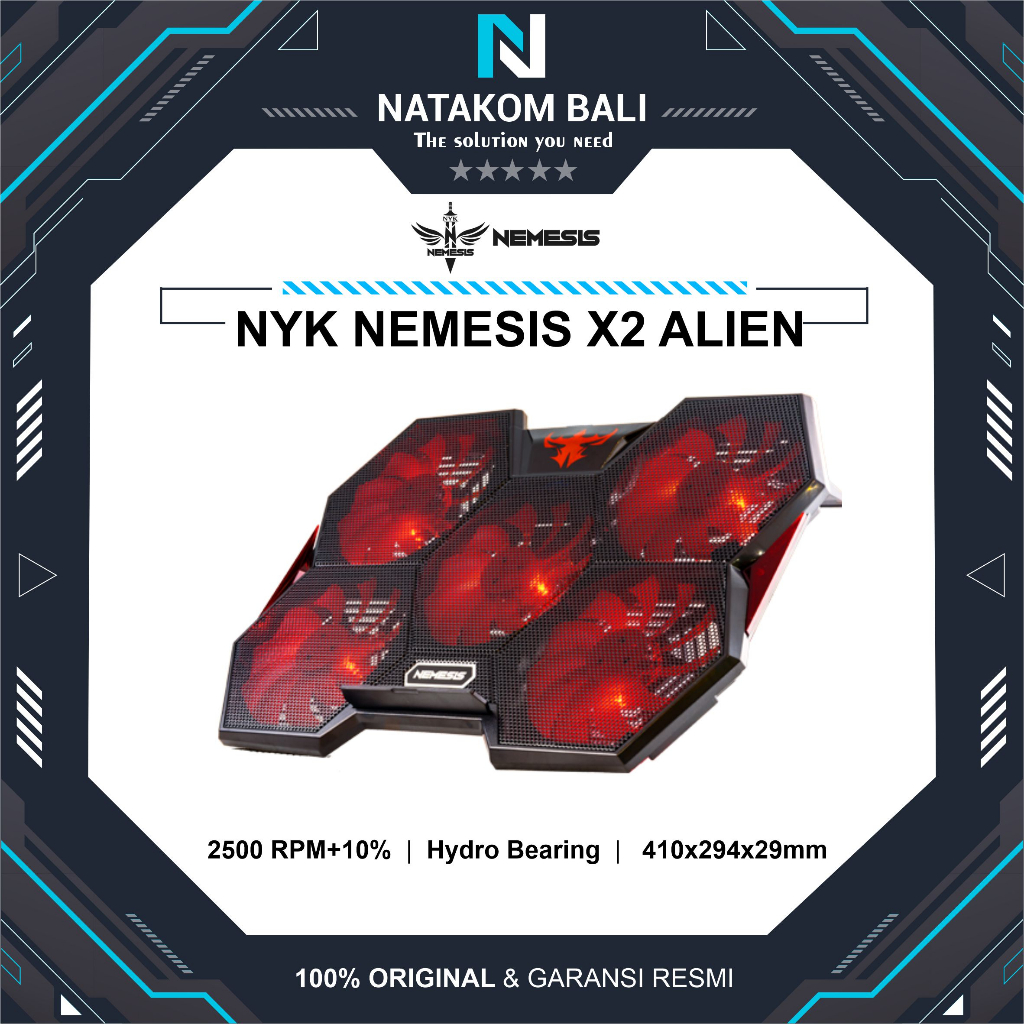 COOLING PAD COOLER LAPTOP NYK X2 ALIEN 5X FAN
