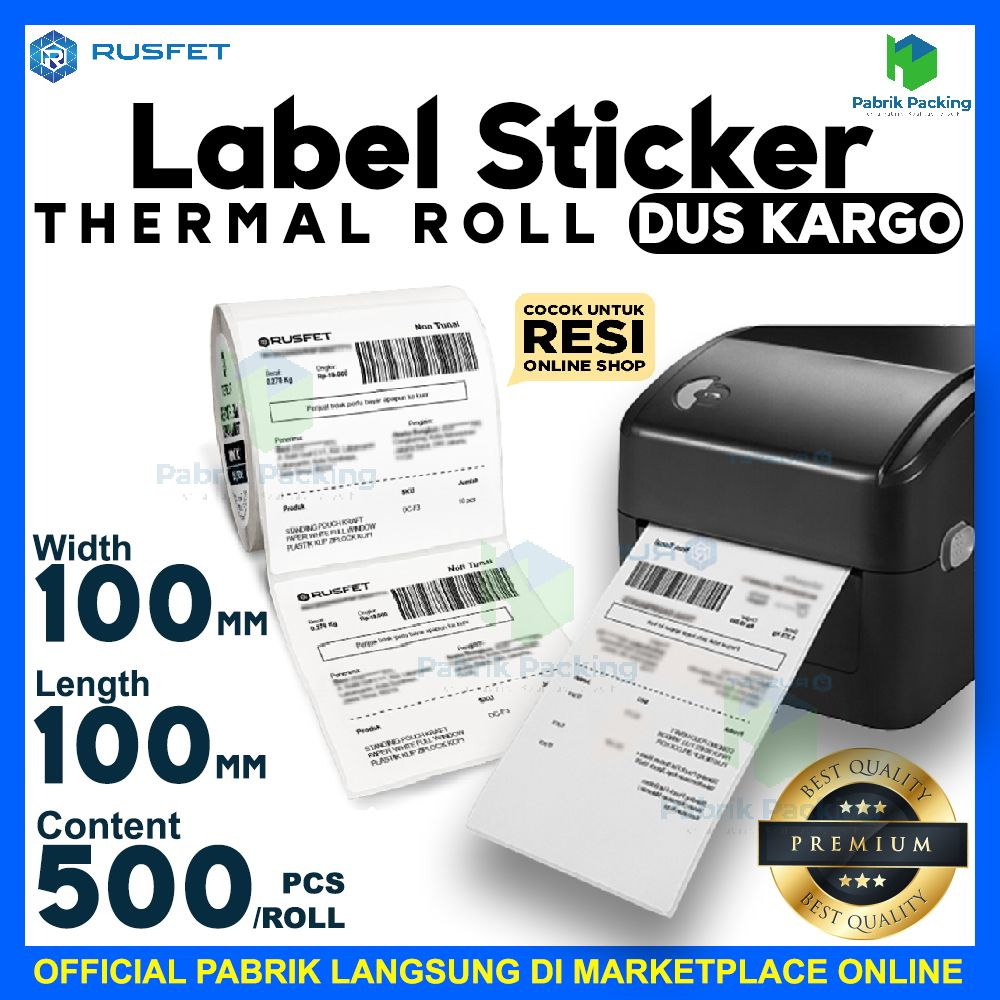 

Label roll thermal 500pcs stiker thermal A6 rusfet satuan dus kargo