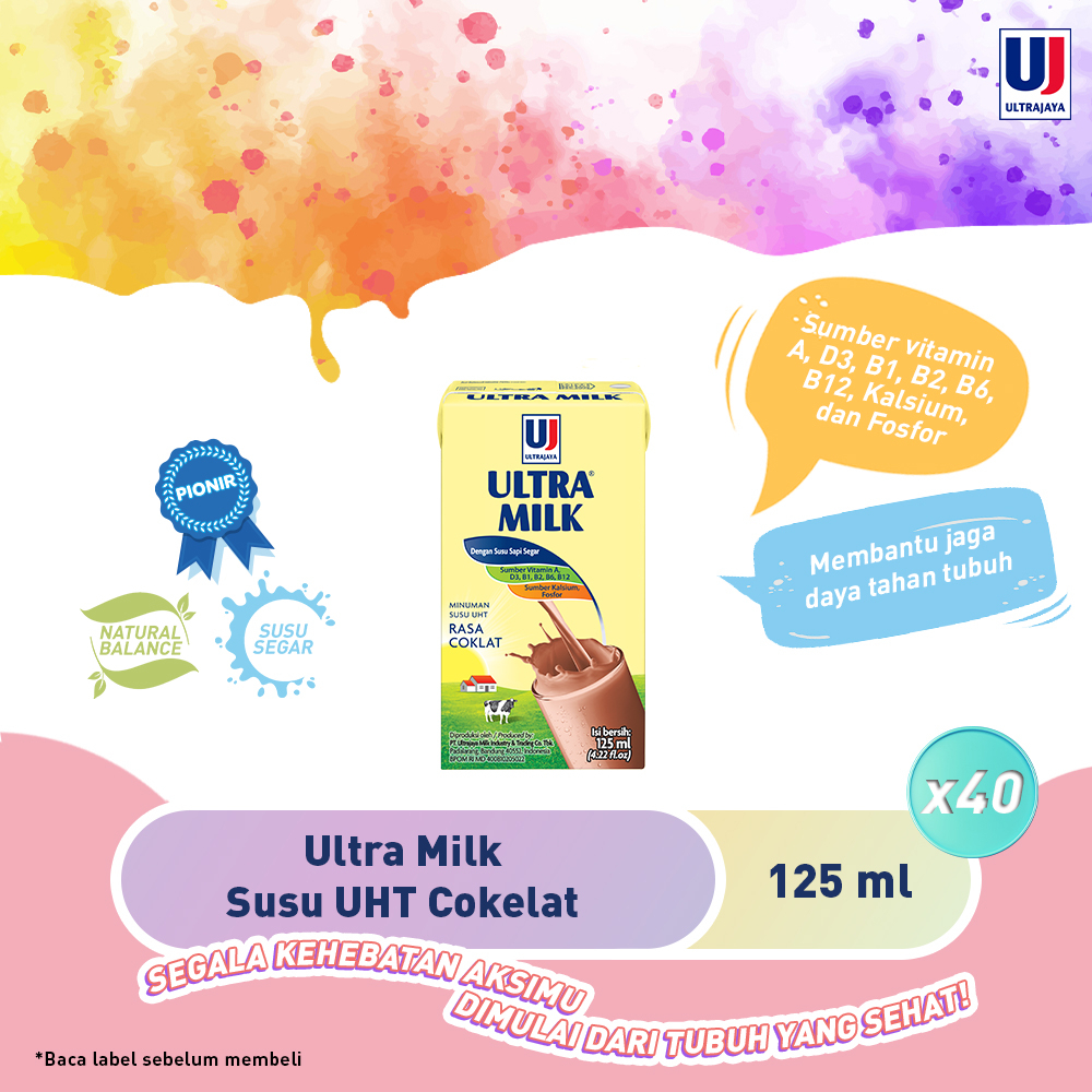 Ultra Milk Susu UHT Cokelat 125ml - 1 Dus 40pcs