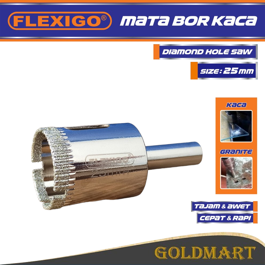 Mata Bor Kaca  Dan Granite 25 mm Original Flexigo Diamon Hole Saw