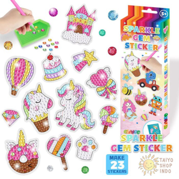 

Diamond Gem E-1 Edukasi Promo Magical Stiker Mainan Painting Sticker Berkualitas Anak DIY Sparkle -