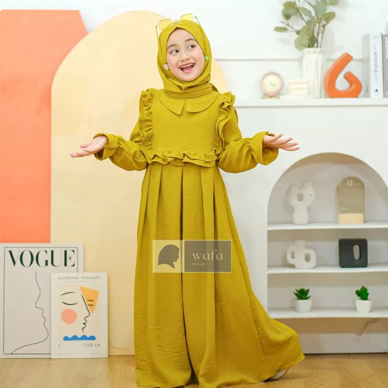 Terlaris Gamis anak perempuan terbaru / gamis rempel polos