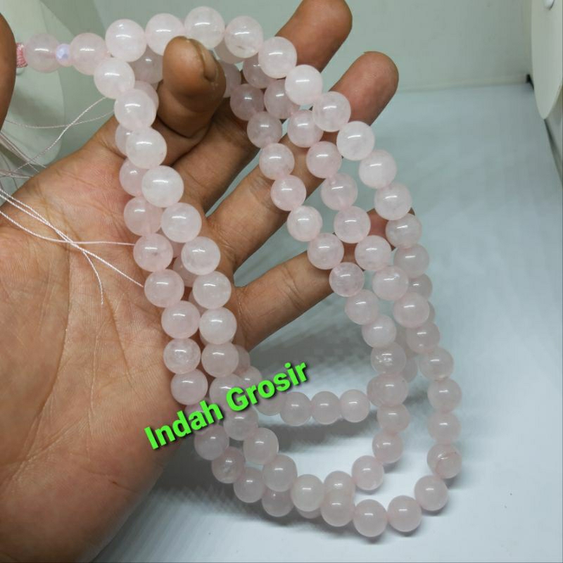 Tasbih batu rose quartz 10mm 99butir natural