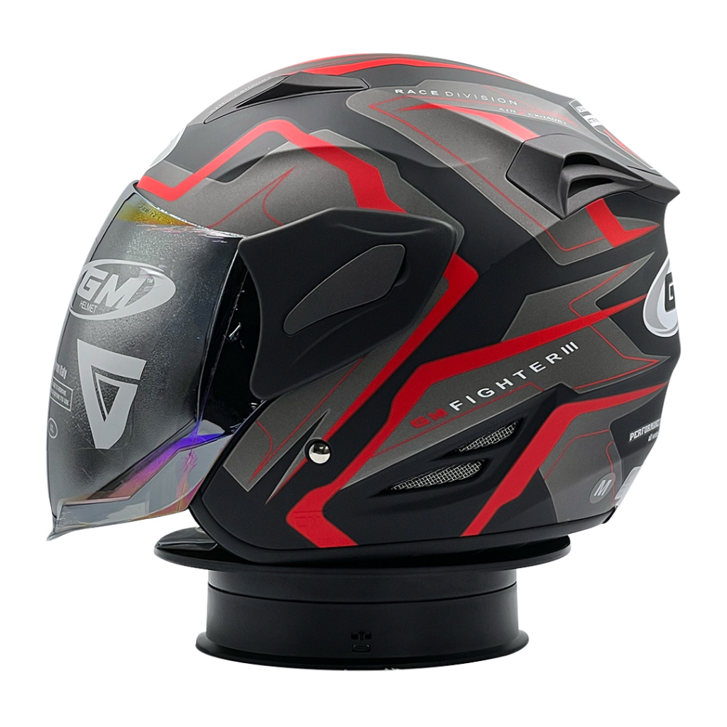 Helm GM Fighter GV2 Black Doff Red