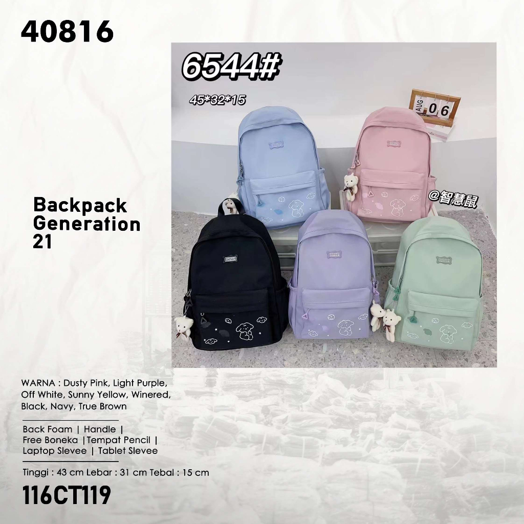 Generation 21 Premium Tas Ransel Wanita ABG Import Korea dengan Banyak Motif Terbaru Anak Perempuan 40662 40816