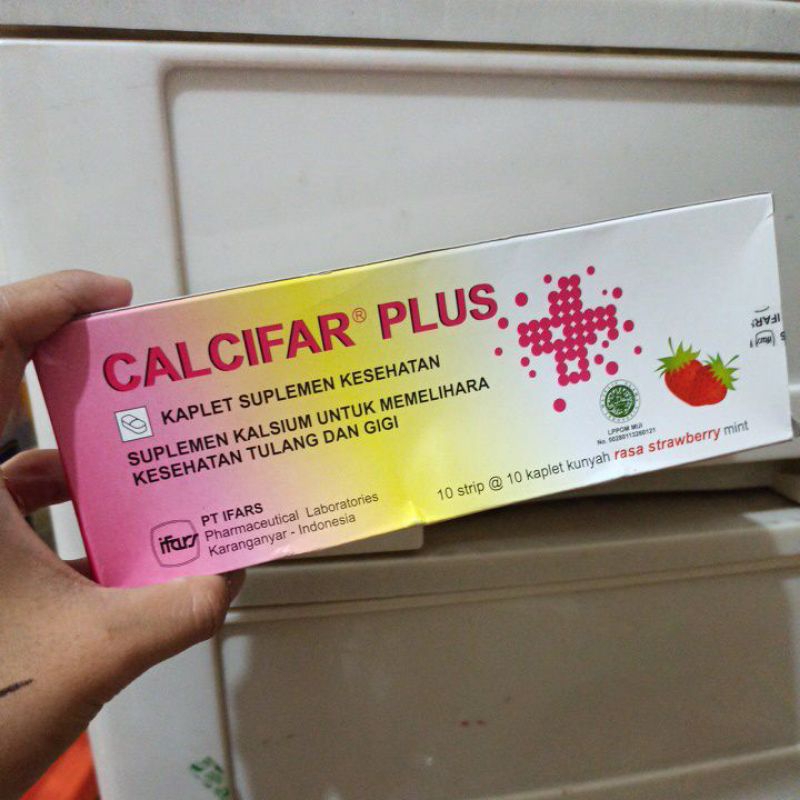 Calcifar plus kalsium tablet kunyah strip 10 tablet