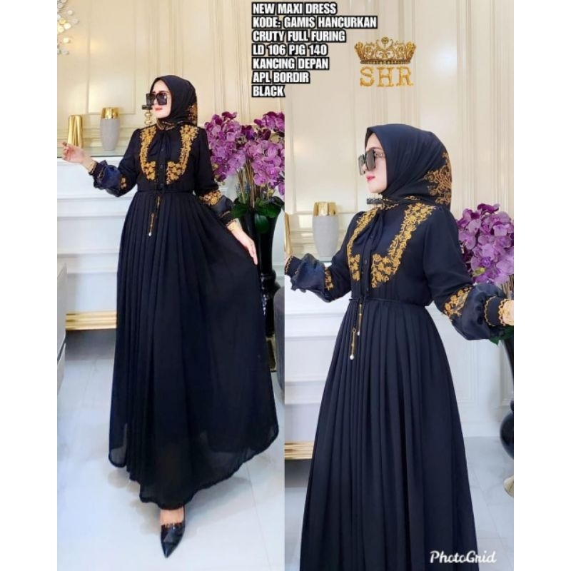 S291 NEW MAXI DRESS GAMIS HANCURKAN WANITA MUSLIMAH KEKINIAN VIRAL ORIGINAL REAL PICT GOOD QUALITY M