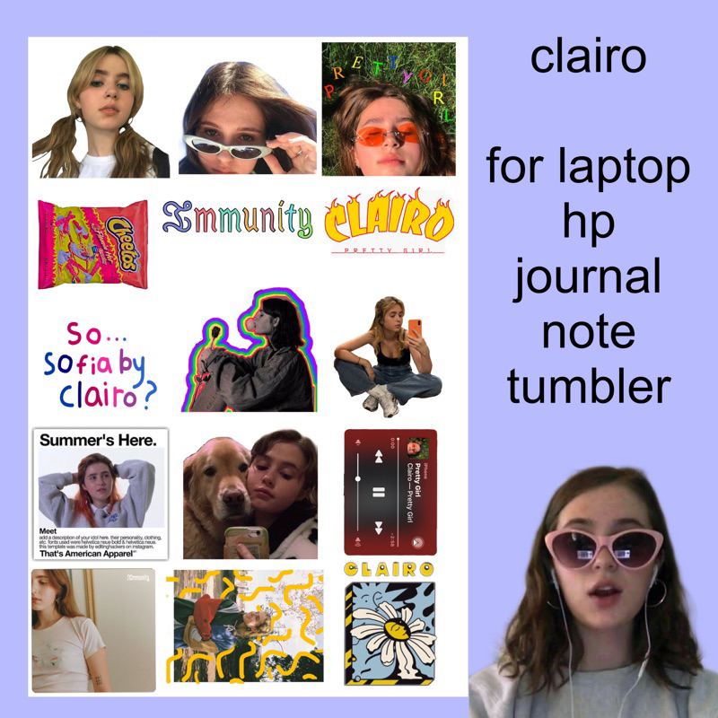 

Clairo Sofia Waterproof Stiker sticker Untuk laptop hp jurnal notebook tumblr