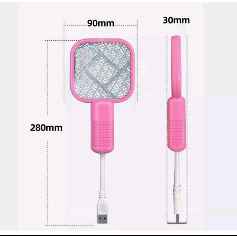 Raket Listrik dilengkapan dengan LED Light untuk membasmi nyamuk di malam hari lebih efisien.