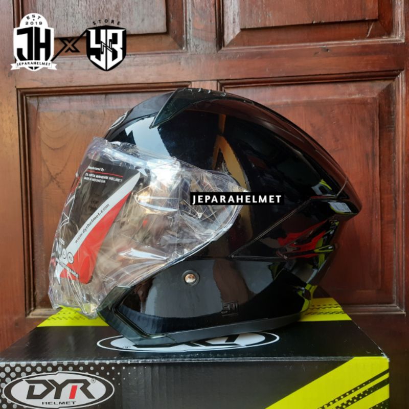 Helm Half Face NFJ DYR Subaru Solid Polos Black Hitam Glossy Original