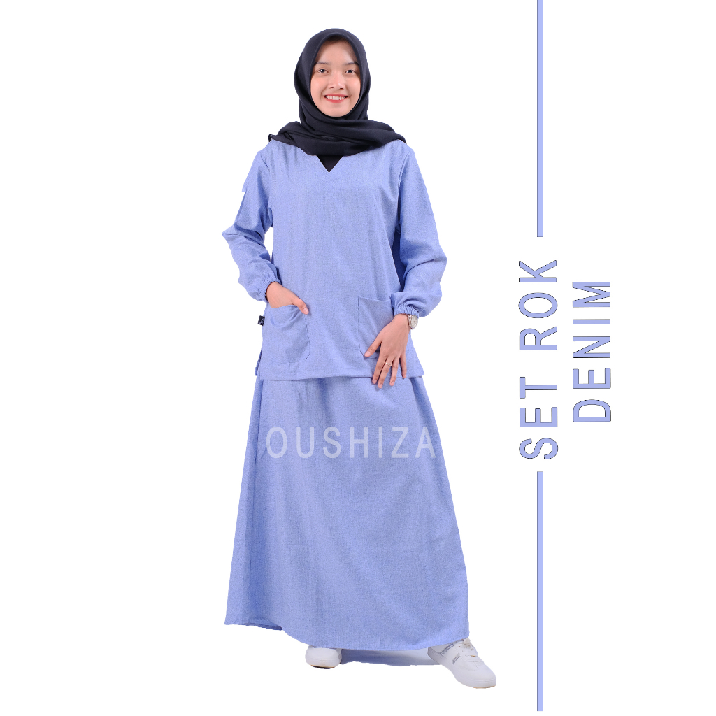 Baju OK OKA set ROK DENIM dokter jaga perawat petugas medis