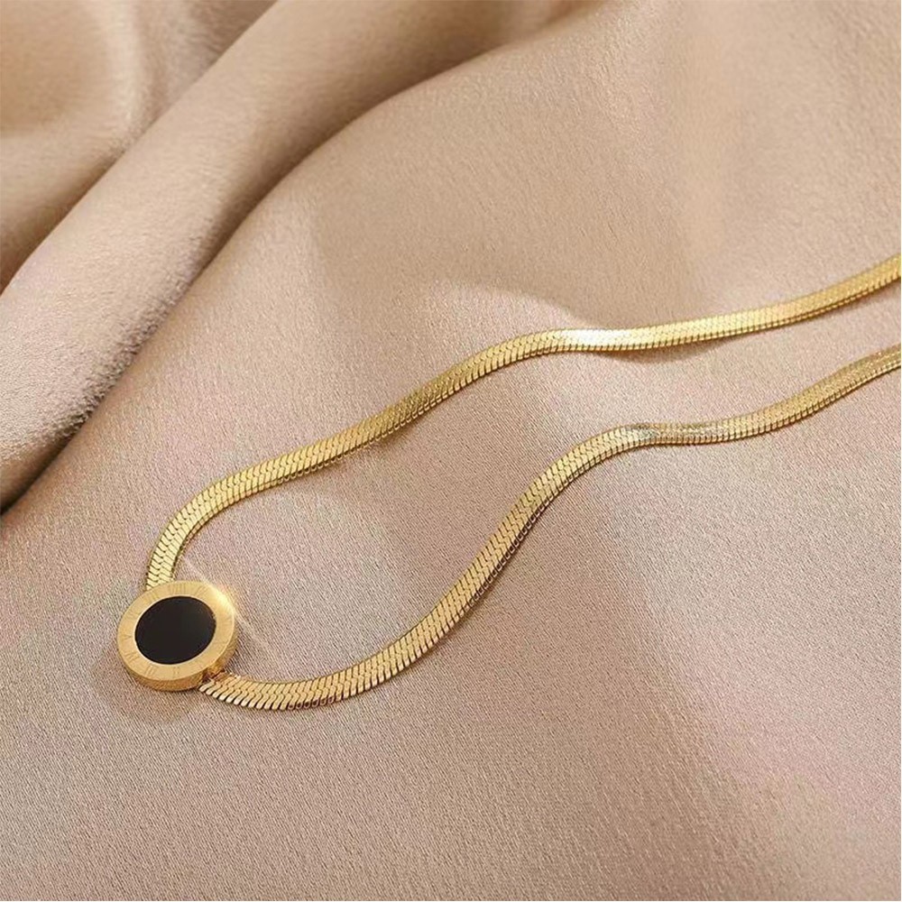 ✨ ✅COD Kalung Wanita Titanium Anti Karat Hati Liontin Berlian Klavikula Rantai Aksesoris Fashion Kalung Perhiasan Emas D825