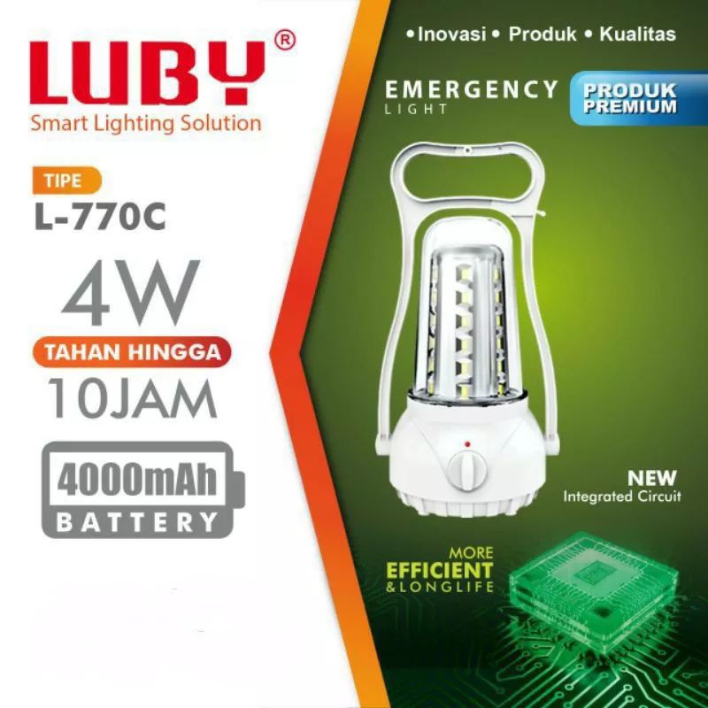 LUBY , L-770C  ,  EMERGENCI LIGHT, Lampu Emergenci , Lampu Darurat , Lampu Lentera