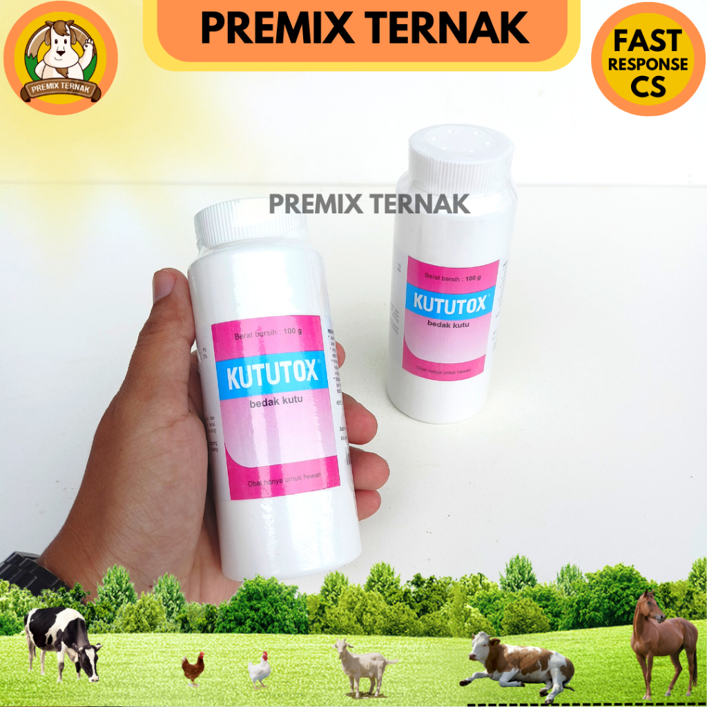 KUTUTOX 100 gram medion - Bedak kutu obat kutu gatal jamur hewan ternak sapi kambing kucing domba anjing kerbau