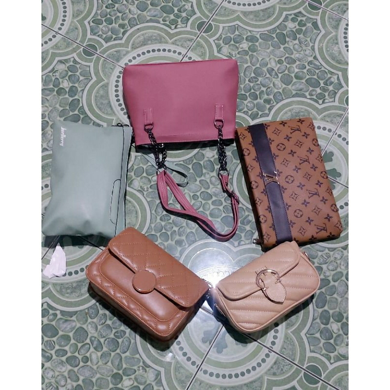 Paket usaha tas wanita selempang dompet sling bag