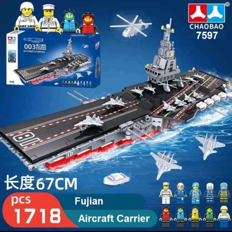 Lego Brick Block Chaobao 7597 Fujian Aircraft Carrier Ship (Kapal Induk) Warship