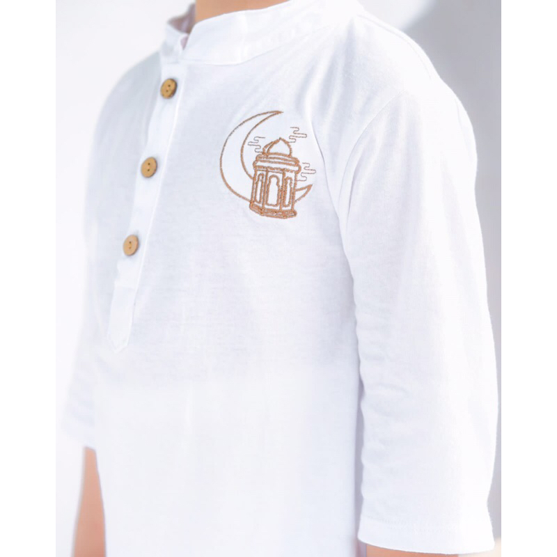 KOKO SET ABYAD WHITE | baju koko muslim anak warna putih