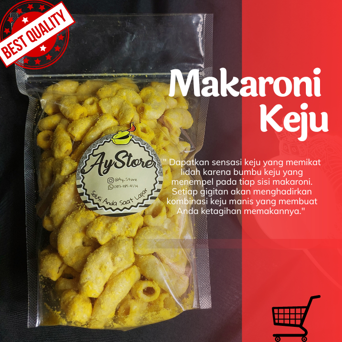 

Makaroni Keju Manis/ Makaroni Cheesee Ukuran Besar Original