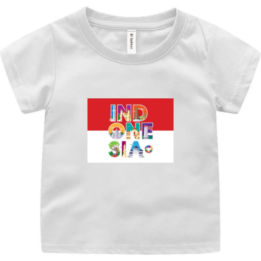 KAOS BAJU ANAK CINTA INDONESIA 17 AGUSTUS UNTUK ANAK 2-10 TAHUN KE305