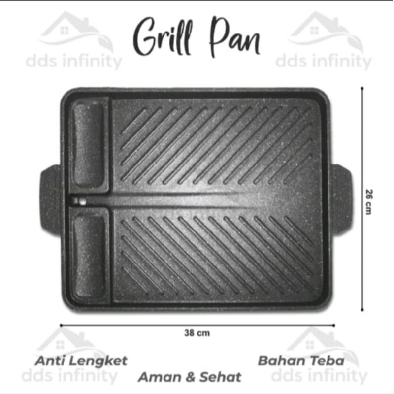 GRILL PAN SQUARE 20 CM/WAJAN PANGGANGAN TEFLON ANTI LENGKET/BBQ GRILL PAN TEFLON
