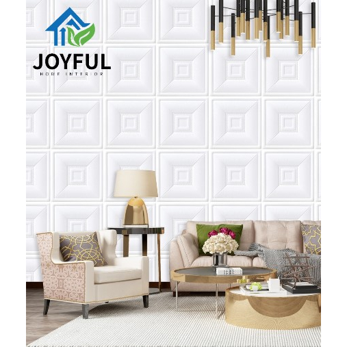 WALLPAPER 3D FOAM (70X70CM) • MOTIF KOTAK • High Quality