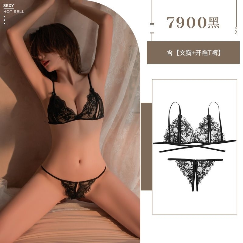 [ BLCKSWANS ]     LR06   BALIKPAPAN BISA  COD & INSTANT       Lingerie Renda Bodysuit Women Lace Slim Bodysuit Gstring Pakaian Dalam Wanita Bra Tanpa Kawat Tanktop Crop Push Up BH Olahraga Yoga Sportbra Gym Murah COD Set Lace Bra G-string Renda-6