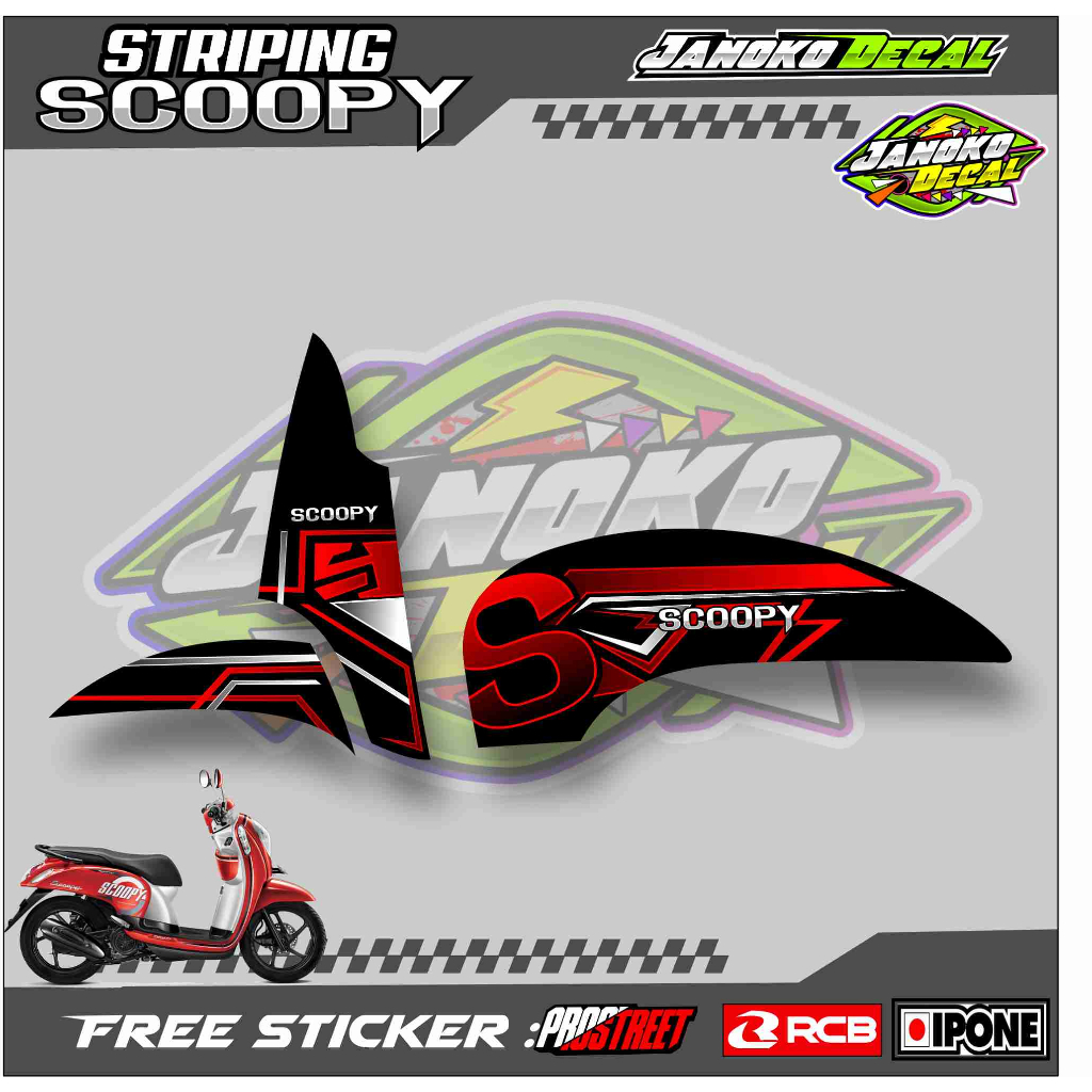 STRIPING VARIASI LIST MOTOR SCOOPY / STICKER VARIASI HONDA SCOOPY 2016
