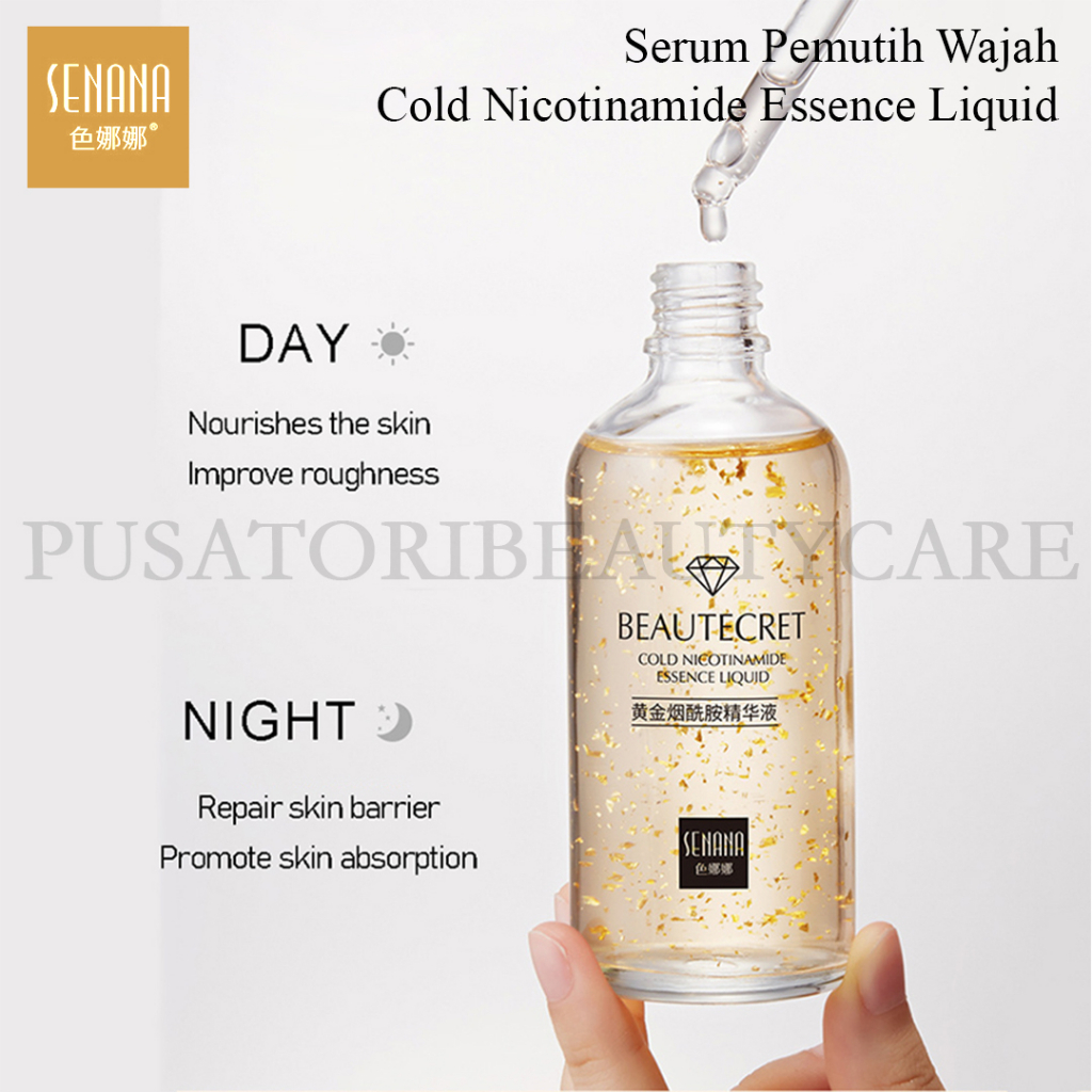 SENANA Serum Pemutih Wajah Gold Nicotinamide Essence Liquid