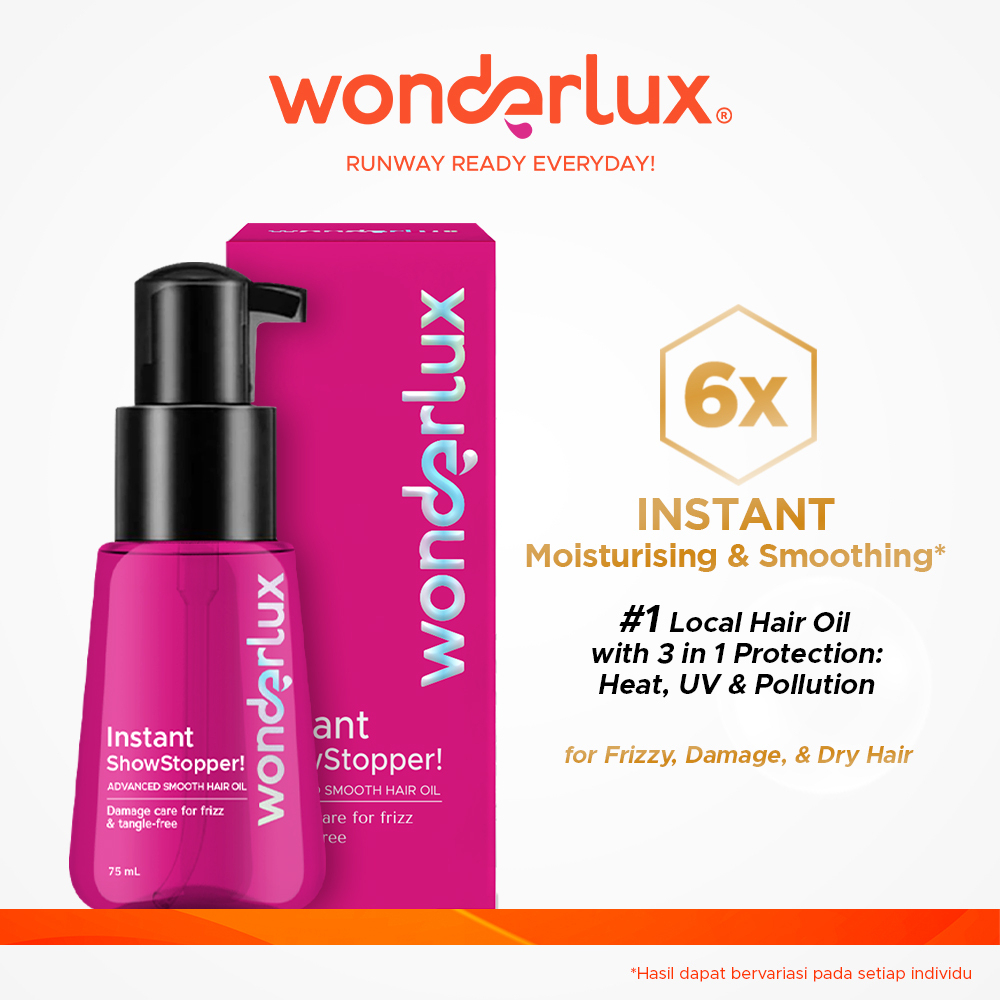 [Pink 75ml] Wonderlux Instant ShowStopper! Advanced Smooth Hair Oil | Vitamin Rambut