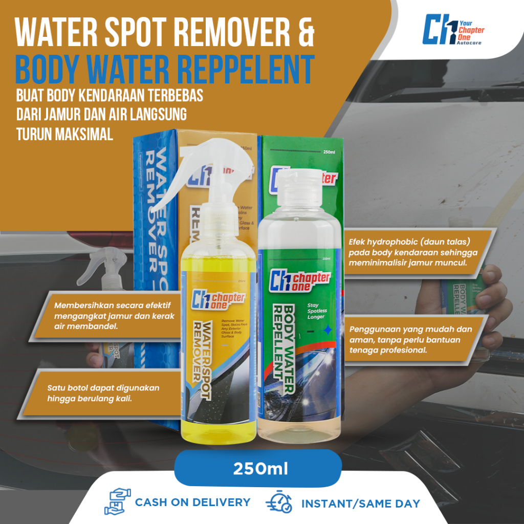 Water Spot Remover + Body Water Repellent  | Paket Penghilang Jamur &amp; Anti Air Body Kendaraan by Yourchapterone