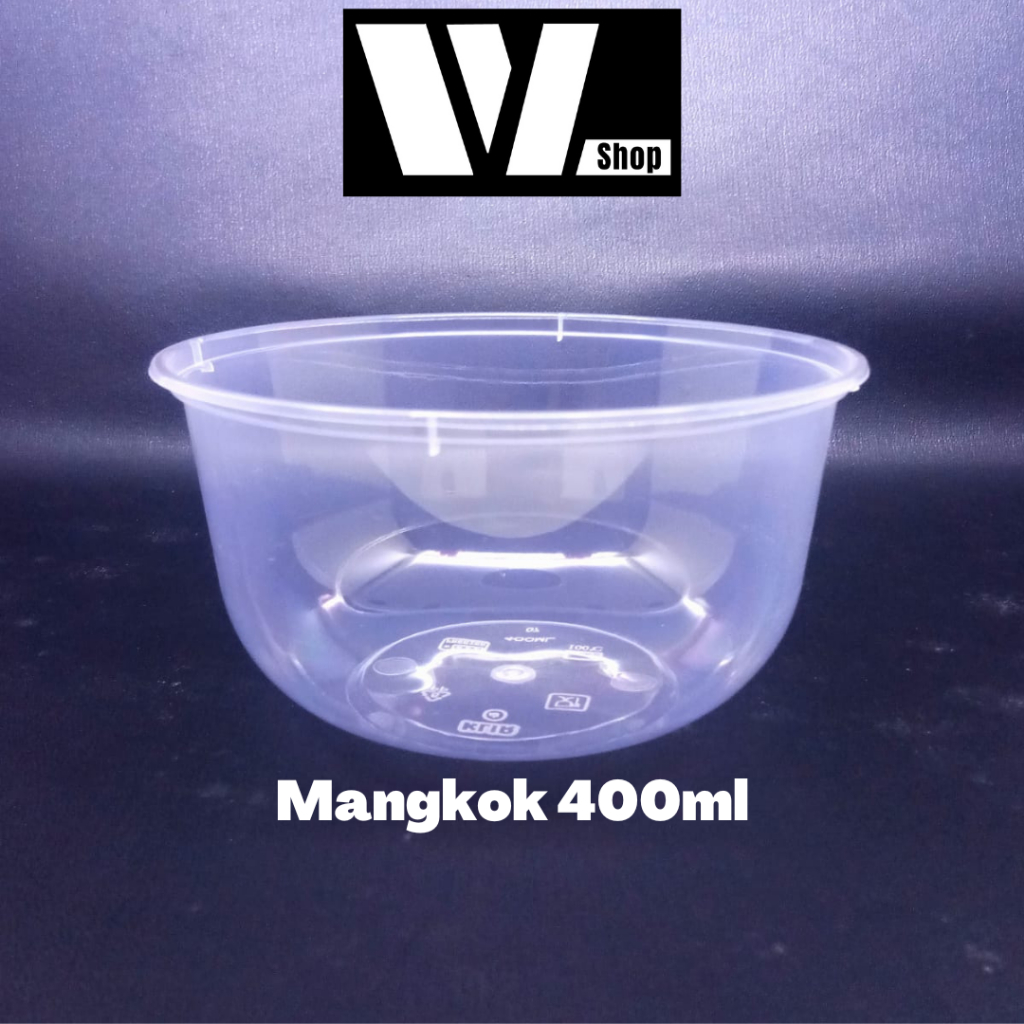 Mangkuk Plastik Thinwall 400ml Mangkok Makan Bening Klir Tempat Makanan Kuah Thin Wall 400 ml WL Shop