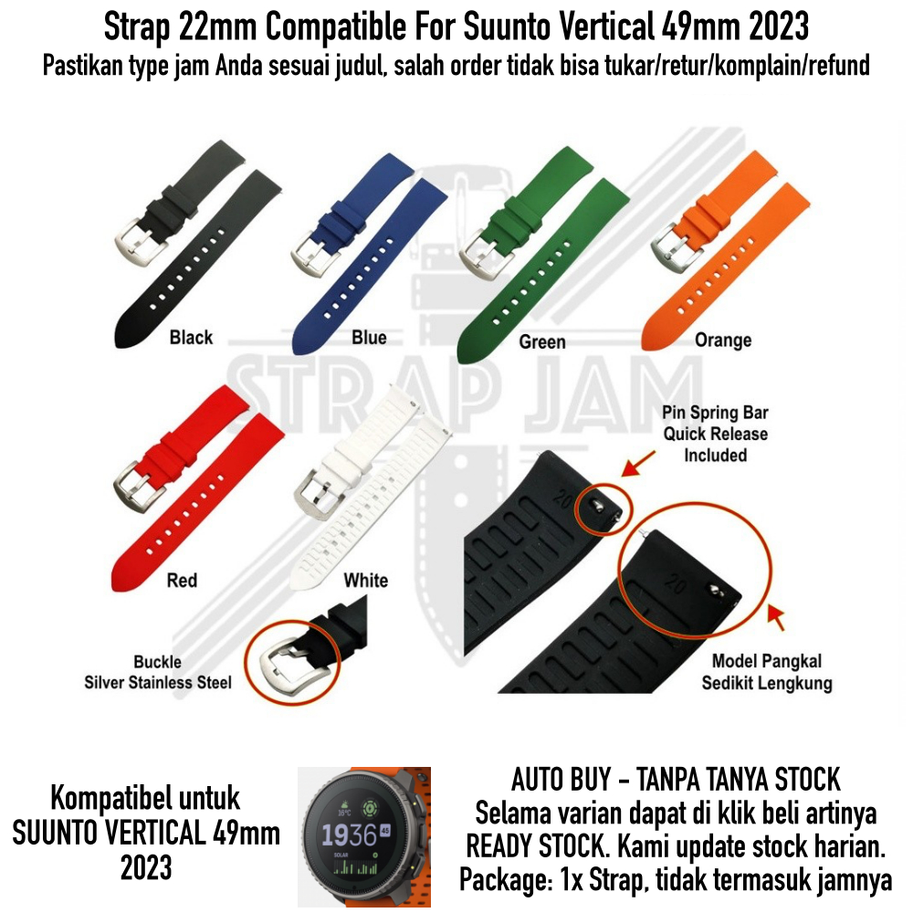 LKG Strap Suunto Vertical 49mm 2023 - Tali Jam Tangan 22mm Pure Rubber