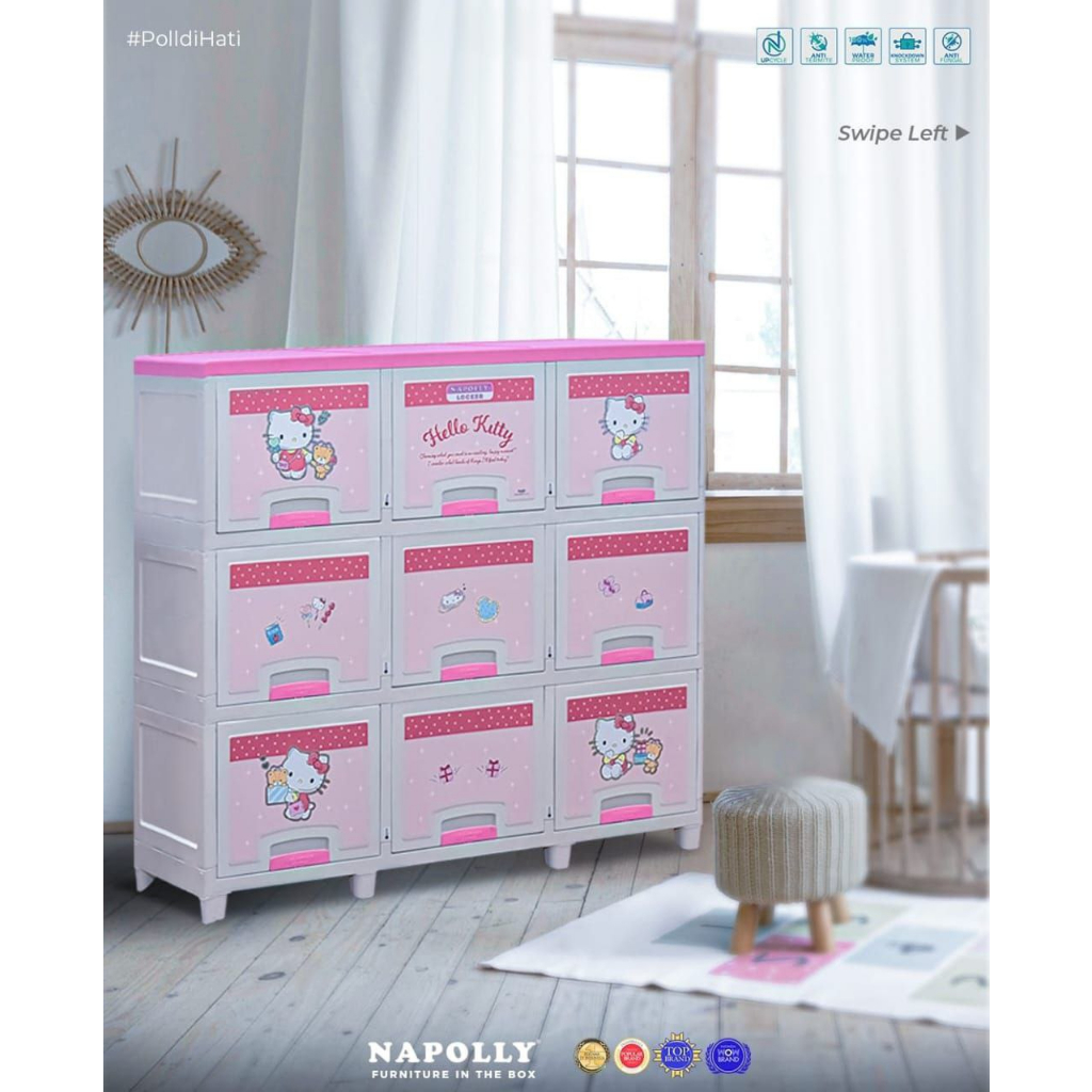 Floweryid Lemari Plastik Napolly Locker Bestie Hello Kitty