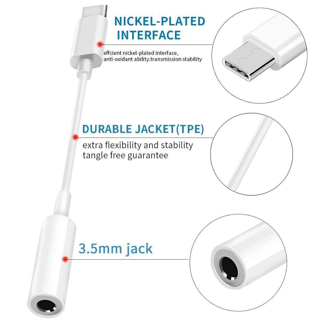 Audio Converter VIVO USB Type C Jack 3.5mm Headset Earphone Original