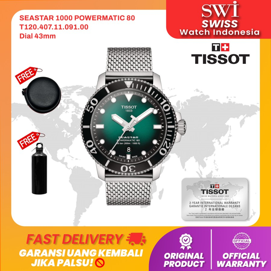 Jam Tangan Pria Tissot T120.407.11.091.00 Seastar 1000 Powermatic 80